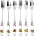 Spode Woodland 6" Pastry Fork, Assorted Bird Motifs - Porcelain Handle & Steel Dessert Fork