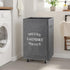 90L (Grey2) WOWLIVE Large Rolling Laundry Basket Wheels Collapsible Tall Laundry Hamper Handle Foldable Dirty Clothing