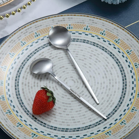 Teaspoons 6 Piece - 6.6'' Stainless Steel Small Spoons, Tea Spoons for Home, Kitchen, Dishwasher Safe
