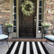 CAINANEL Black and White Striped Outdoor Rug 27.5X43 inches, Hand-Woven Cotton Indoor/Outdoor Welcome Mat for Porch