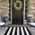 CAINANEL Black and White Striped Outdoor Rug 27.5X43 inches, Hand-Woven Cotton Indoor/Outdoor Welcome Mat for Porch