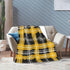 HSYOYO 80"x60" Yellow Black Plaid Throw Blanket Fluffy Fleece Blankets Soft Lightweight Travel Blanket Indoor Outdoor
