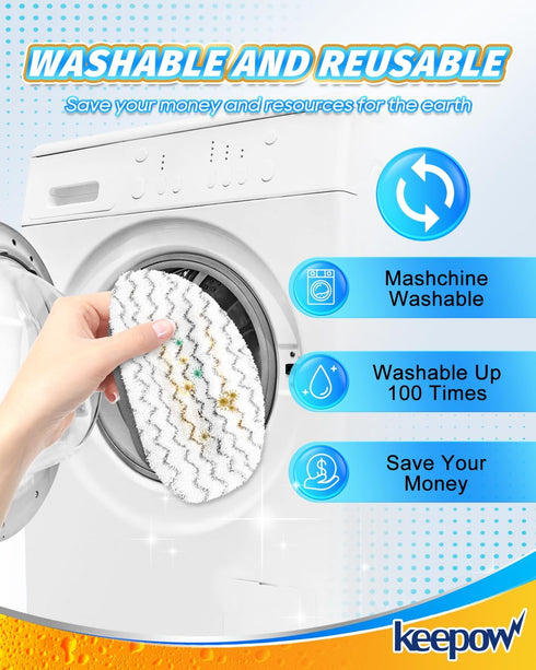 6 Pack 1940 1544 1440 1544A 2075A 1806 5938 1940W 19404 1940A KEEPOW Steam Mop Pads for Bissell Powerfresh Series Floor