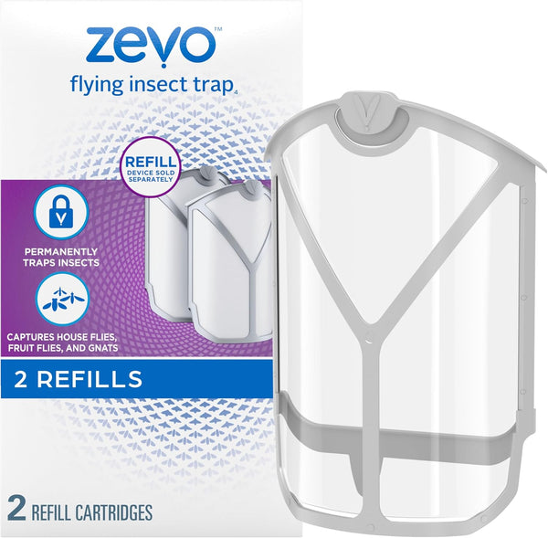 Zevo Flying Insect Trap Refill Cartridges: 2 Cartridges for Fly and Fruit Fly Traps