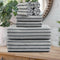Oliven 8 Pcs Gray Cabana Stripe Bath Towel Set Oversize Bath Sheet-2