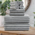 Oliven 8 Pcs Gray Cabana Stripe Bath Towel Set Oversize Bath Sheet-2