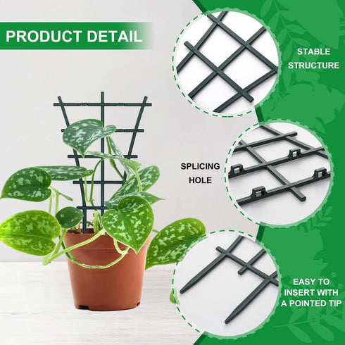 SYWHXY 12 Pack Stackable Mini Climbing Plant Trellis for Indoor Potted Plants, Flower Pots Support, Peas, Hoya, Pothos