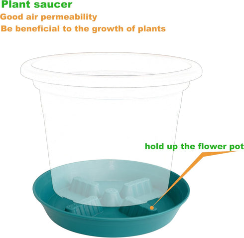 Feyvdzv 4 Pack 10 inch, 8 12 14 17 inch, Plant Saucer Plant Stand Plastic Plant Saucers for Indoors Outdoor, Heavy Duty