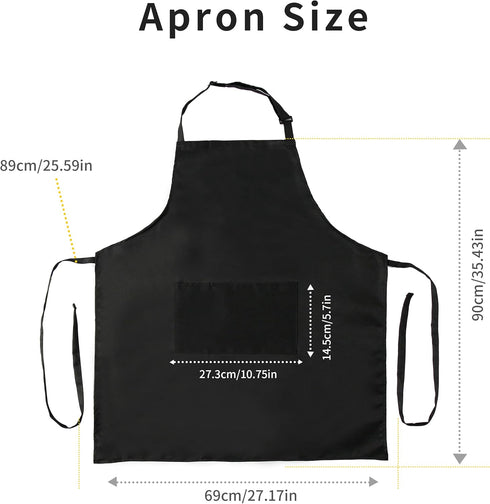 Tosewever 4 Pack Adjustable Bib Apron, Waterdrop Resistant with Pocket for Cooking, Kitchen, Restaurant, BBQ