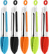 Mudder 5 Pcs Mini Silicone Tongs, 7 Inch Small Serving Kitchen Tongs for Christmas Party Supplies