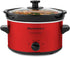 Elite Gourmet MST-275XR# Electric Oval Slow Cooker, 2 Quart, Metallic Red, Dishwasher Safe Glass Lid