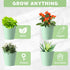 2 Sets Hicarer Herb Planter with Tray Metal Herb Garden Planter with Drainage Farmhouse Windowsill Pots for Indoor