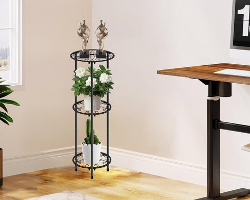 3 32.3 inch, CASIMR Plant Stand Indoor Outdoor, Metal Rustproof Flower Shelf Tier Tall Multiple Plant Pot Holder Rack