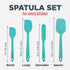 Culinary Couture 4-Piece Aqua Silicone Spatula Set - Heat Resistant up to 608°F, BPA-Free Spatulas for Nonstick Cookware - Baking Utensils by Culinary Couture