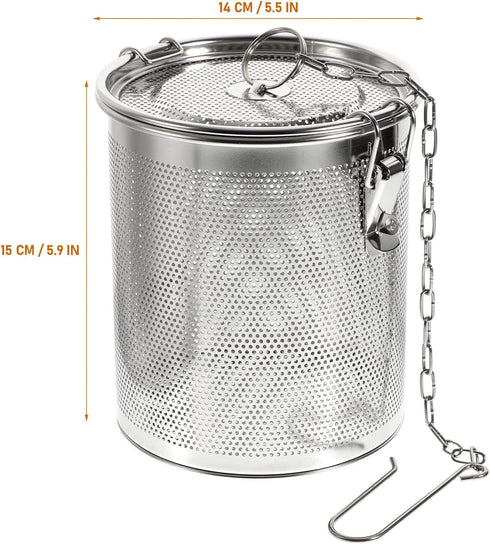 Hemoton Stainless Steel Tea Ball Infuser, Large Capacity Strainer with Extended Chain Hook for Brew Loose Leaf Tea