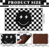 Demissle Smile Face Rug: Preppy Buffalo Check Plaid Funny Checkered Carpet for Living Room Bedroom Dormitory Decor