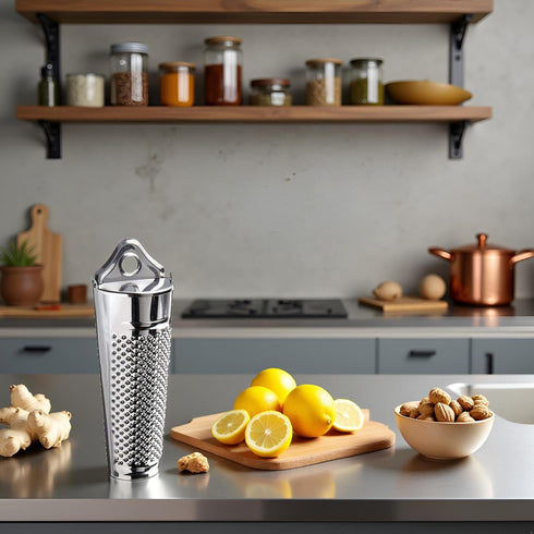 Jinshining Silver Multifunctional Kitchen Stainless Steel Ginger Garlic Nutmeg Grater Nut Walnut Lemon Hand Planer Tool