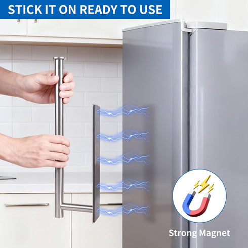 Magnetic Paper Towel Holder - No Drill, Paper Towel Roll Holder Magnet Towel Rack Wall Mount Fridge Organizer