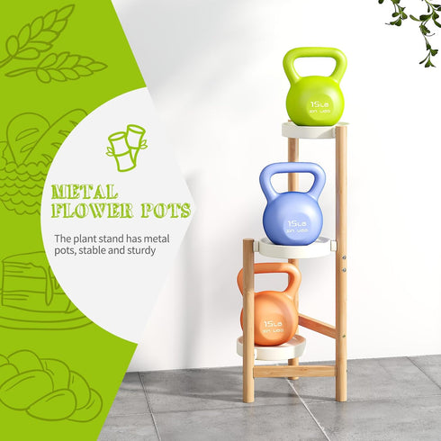3 BMOSU Plant Stand For Indoor Outdoor Bamboo Potted Holder Shelf Plant Rack Plants Corner Plant Shelf Plant Display