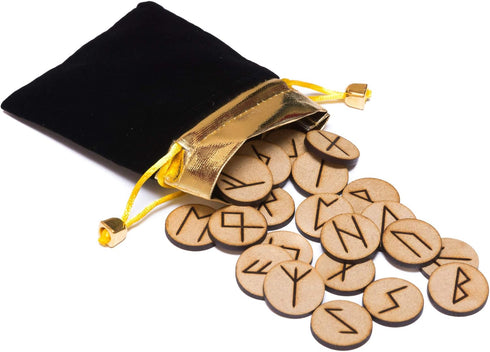 Rune Stones Set with Manual for Beginners and 5 Layouts, Viking Nordic Runes