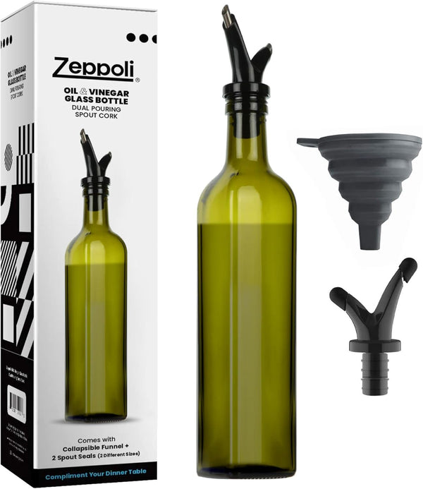 Zeppoli Kitchen Olive Oil & Vinegar Dispenser Bottle - 17 oz Set