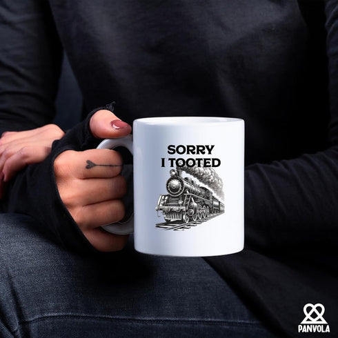 11 oz) Panvola Sorry I Tooted Train Train Lovers Gifts For Dad Mom Husband Brother Sister Wife Friend Coworker Ceramic