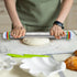 Rolling Pin 3-Piece Set, 17.5" Adjustable Thickness Rings, Stainless Steel Dough Roller for Baking
