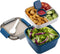 Freshmage 52-oz Salad Lunch Container To Go, 3 Compartments, Salad Dressings Container for Toppings, Snacks, Blue