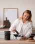 Veken Coffee Canister with Window, Airtight Stainless Steel Storage Container for Coffee, Beans, and Tea