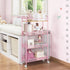 4-Tier TOOLF Slim Rolling Cart, Metal Storage Cart with Wooden Tabletop and Mesh Baskets for Narrow Space on Kitchen