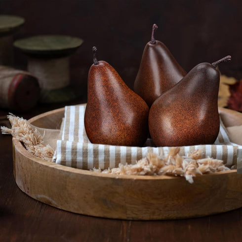 6PCS Fake Brown Pear Artificial Lifelike Fake Fruits Decorative for Kitchen Party Home Ornament House Table Faux Fruit