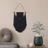 Black Macrame Wall Hanging - Handmade Boho Geometric Wall Decor for Apartment Bedroom Living Room (14" W x 18.5" L)