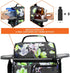 opux Insulated Lunch Bag for Women, Adult Cooler, Flower Lunch Box, Dual Compartment, Floral Gray
