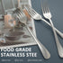 SANTUO Stainless Steel Dinner Forks Set - 12PCS Salad Forks Silverware with Round Handle, Dishwasher Safe