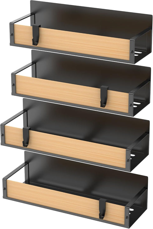HuggieGems 4 Pack Magnetic Spice Rack Organizer - for Refrigerator & Oven Storage