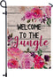 Welcome to the Jungle Fall Flag, Burlap Garden Flag for Outside, 12" x 18" Double Sided Outdoor Decor