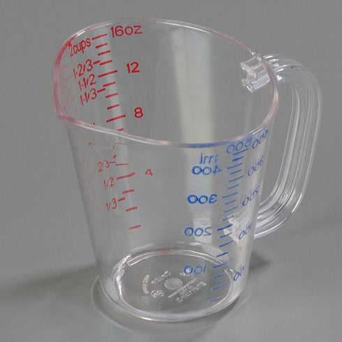 Carlisle FoodService Products Commercial Plastic Measuring Cup, 1 Pint, Clear, Model 4314207