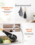 Cooking Spoon for Nonstick Cookware, Durable BPA-Free Matte Silicone, Wood Handle for Mixing, Scoop, and Scrape (Black)