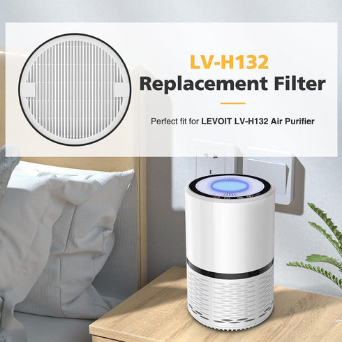 LV-H132 Replacement Filter - Compatible with LEVOIT LV-H132 Air Purifier, 3-in-1 H13 True HEPA Filter, 4 Pack