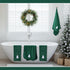 6 Set Peryiter Pcs Christmas Bath Towels Xmas Tree Embroidered Cotton Bathroom Decors Green Xmas Tree Hand Towels