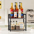 Giikin 2 Tier Countertop Shelf Organizer - Grey Desktop Coffee Organizer, Spice Rack for Kitchen