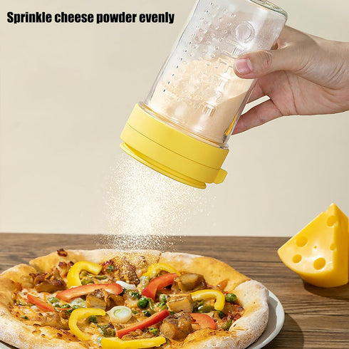 WonLiq 12-Ounce Glass Parmesan Cheese Shaker with Airtight Lid - Anti-Clogging Dispenser for Grated Cheese, Sugar