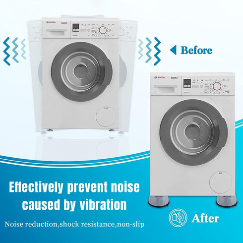 Anti Vibration Pads for Washing Machine,4 Pcs Reduce Noise Rubber Feet Pads for All Kinds of Furniture (Grey)