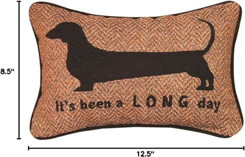 Manual Decorative Embroidered Word Pillow, 12.5 x 8.5-Inch, It's Been a Long Day