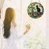 RVEAFA Cat Sun Catcher Stained Glass Window Hanging Book Lover Gifts for Women Book Wall Decor Handmade Sun Catcher