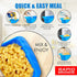 Rapid Mac Cooker | Microwave Macaroni & Cheese in 5 Minutes | Dishwasher-Safe, BPA-Free (Blue & Orange, 2-Pack)