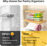 2 Pack FELIZHOUSE Trash Bag Holder with Bamboo Lid, Stackable Garbage Bag Dispenser Under Sink , Storage Organizer