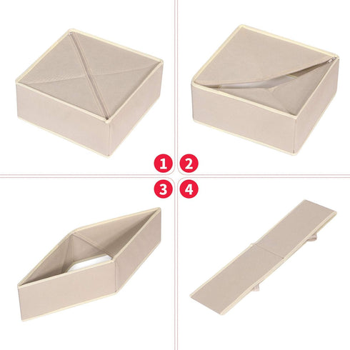 DIOMMELL 9 Pack Foldable Cloth Storage Box - Closet Organizer Fabric Baskets for Clothes, Underwear, Beige