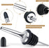 CHENGU 72 Set Pcs Liquor Spout Stainless Steel Bottle Pourers Tapered Liquor Pourers with Rubber Dust Caps Tapered