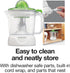 Proctor Silex Electric Citrus Juicer Machine, 34 oz., White and Green for Orange, Lemon, Grapefruit Juice (66340)